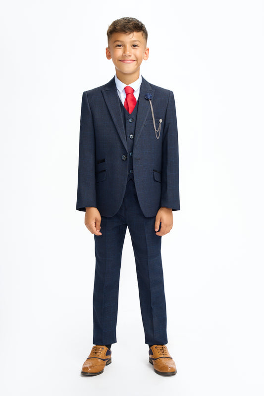 Caridi Navy Boys 3-Piece Suit