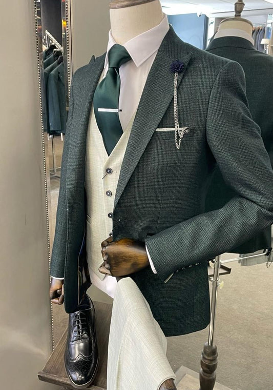 Caridi Olive Blazer With Camden Sage Waistcoat & Trousers