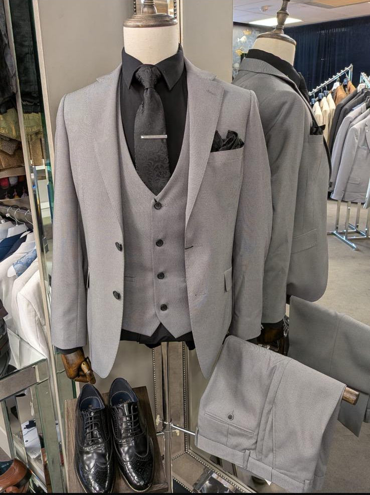 Lino Grey 3 Piece Suit