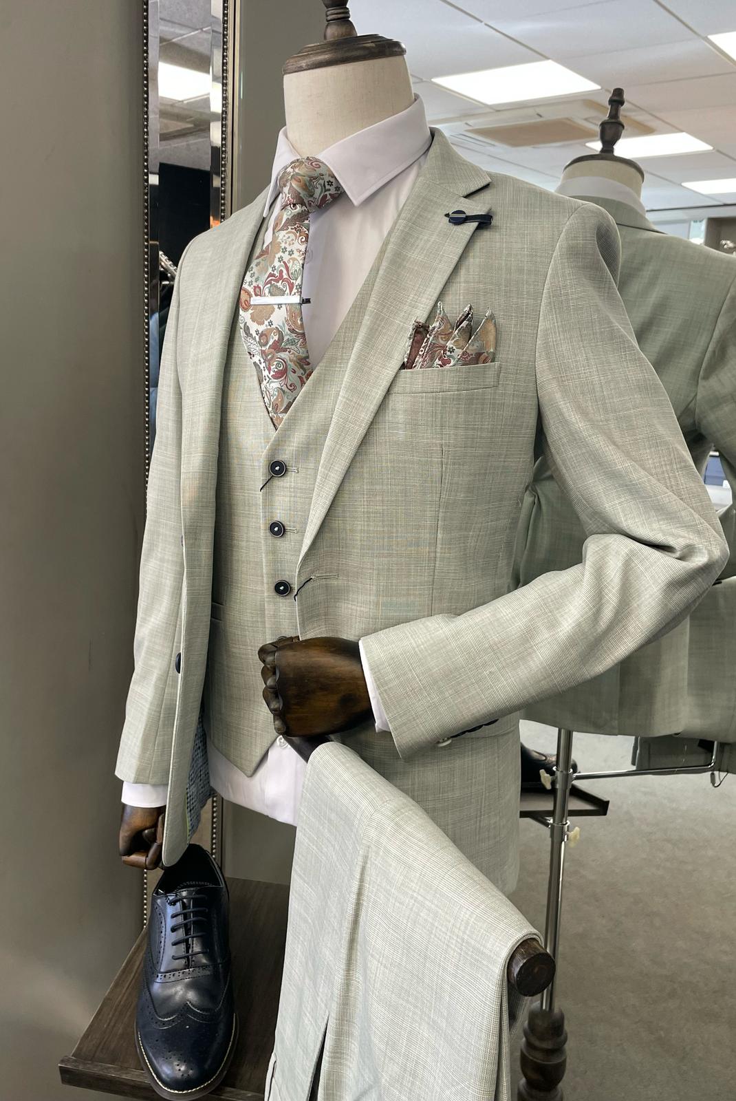 Camden Sage 3-Piece Suit