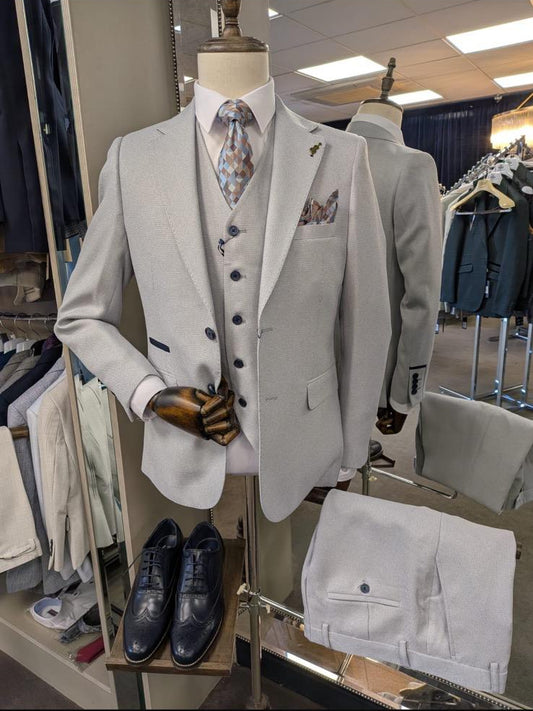 Paolo Light Grey 3 Piece Suit