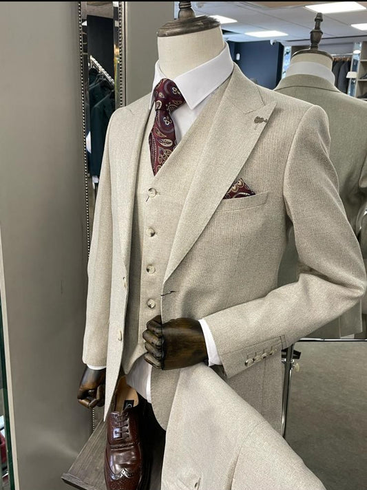 Fratelli Oatmeal 3-Piece Suit