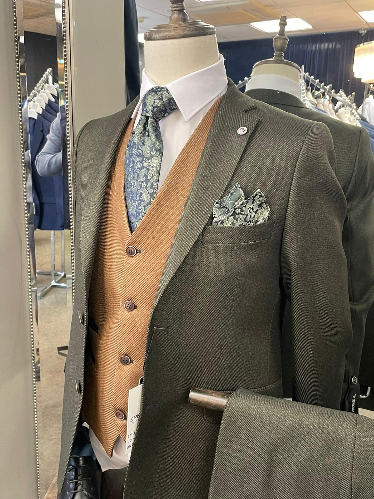 Watson Evergreen with Tan Waistcoat